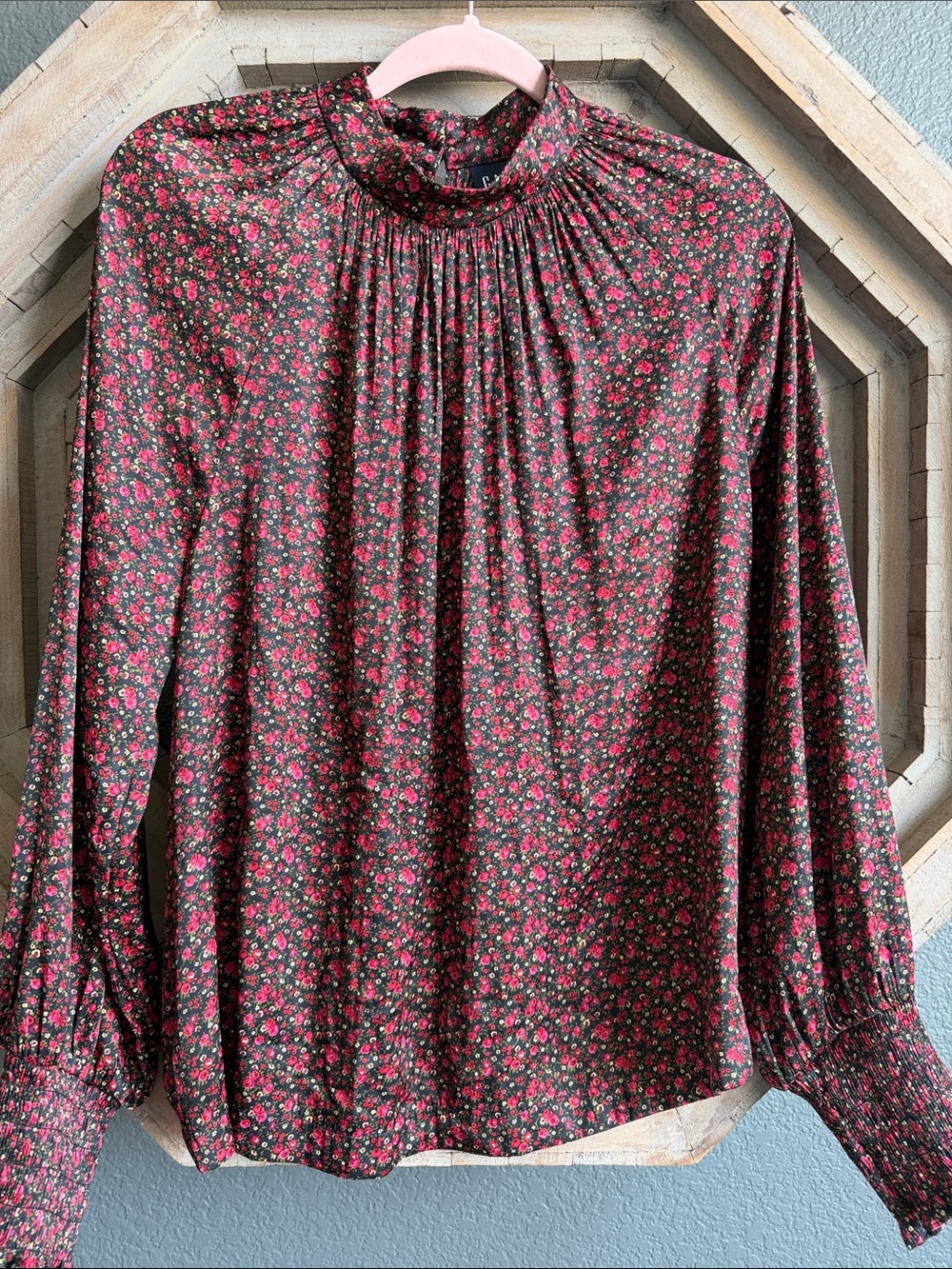 Gap satin floral blouse